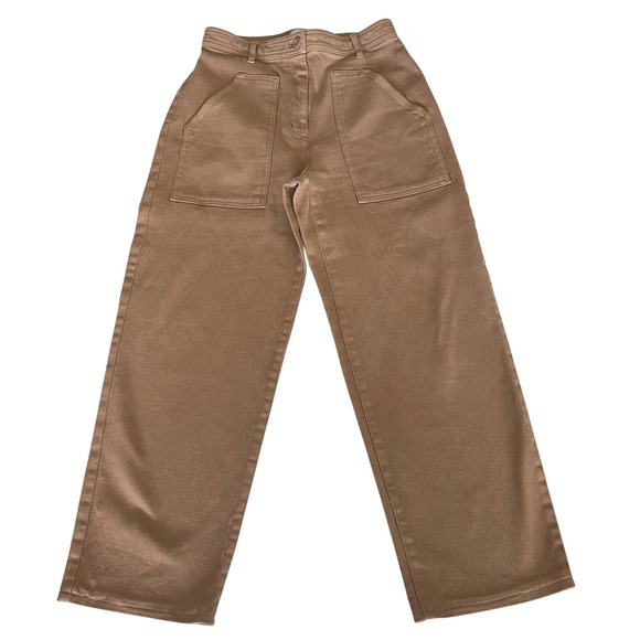 Wilfred Free Denim - Wilfred Free Women's Size 6 High Rise Wide Leg Pants Brown Tan Workwear Chino